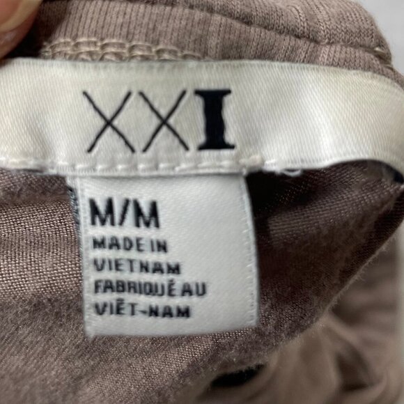 XXI Brown Accent Beaded Neckline Racerback Top Blouse Shirt Size Medium Date - Picture 6 of 8